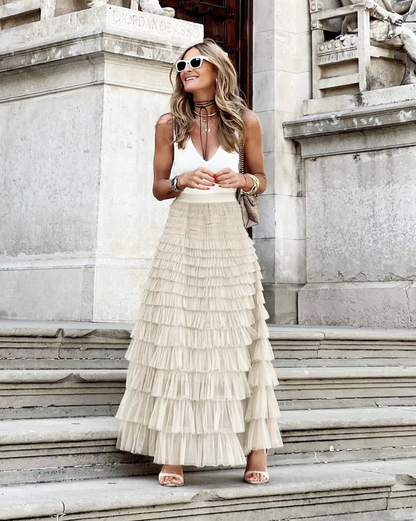 Elise|Romantic Ruffled Skirt for an Elegant Silhouette 